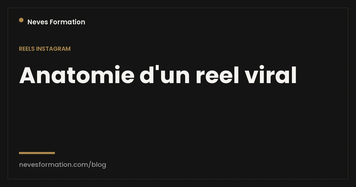 Anatomie d'un reel viral