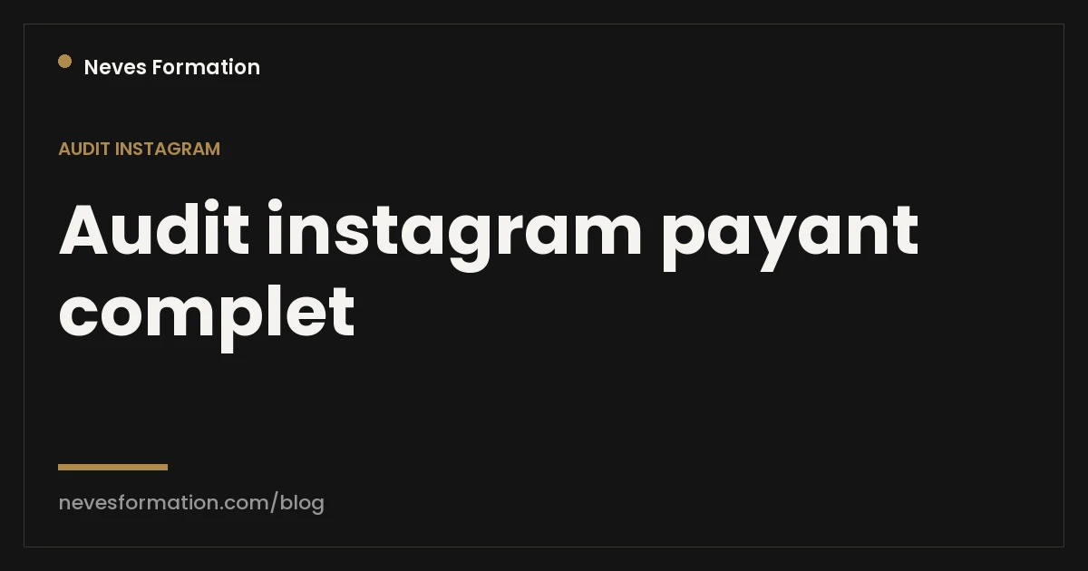 Audit Instagram payant complet : ce qu'il regarde en plus du gratuit