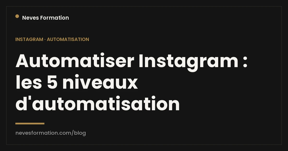 Automatiser Instagram : les 5 niveaux