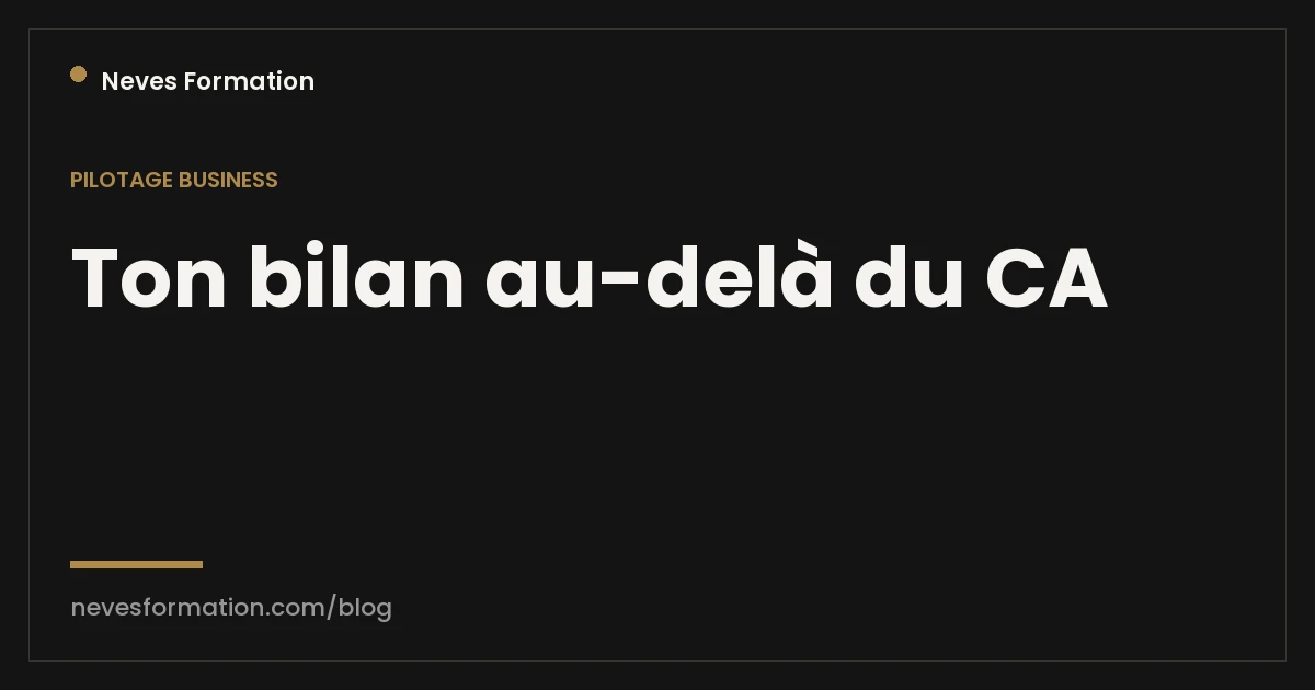 Bilan annuel