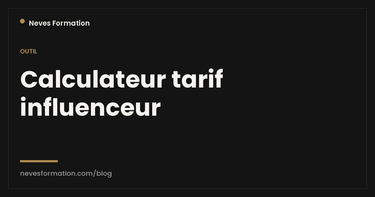 Calculateur tarif influenceur