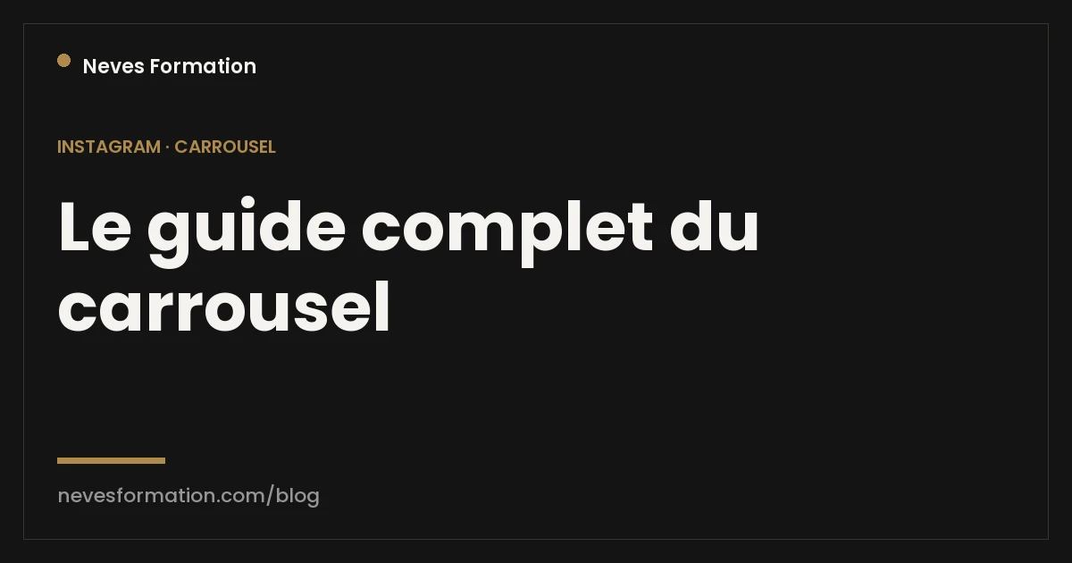 Guide carrousel Instagram
