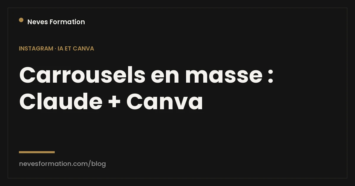 Carrousels en masse avec Claude et Canva