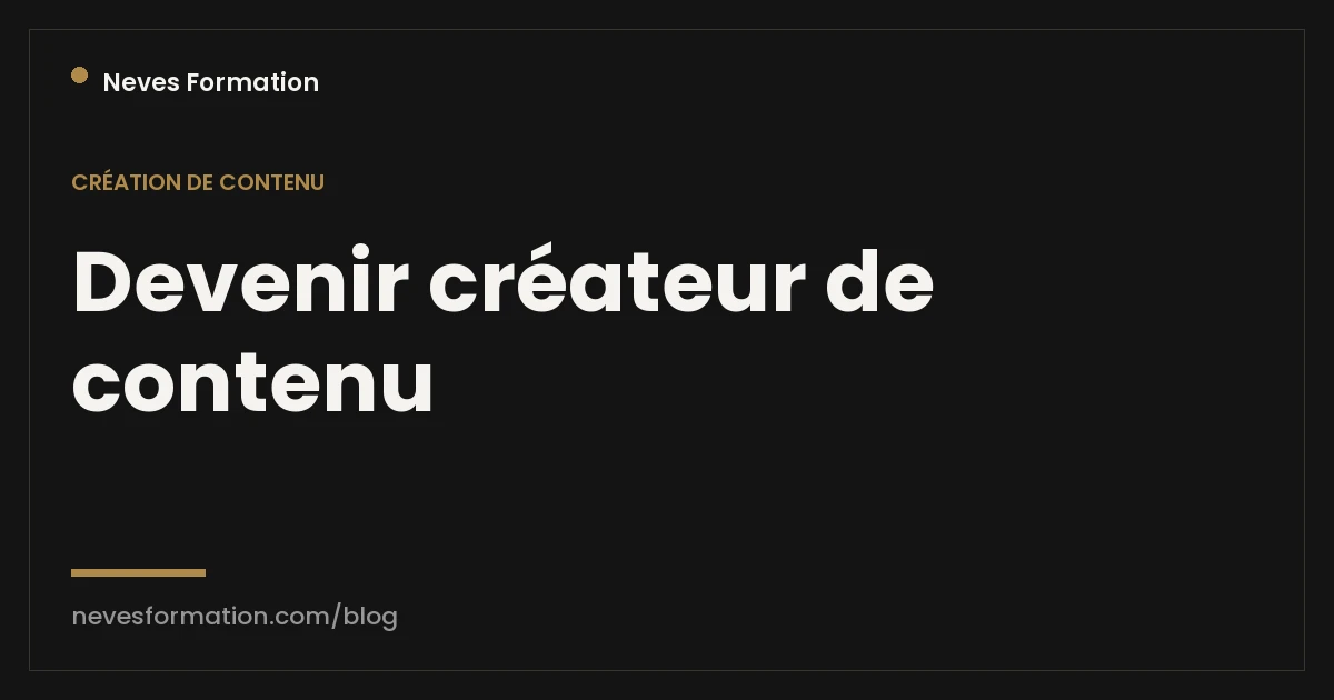 Devenir créateur