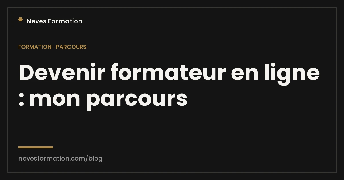 Devenir formateur en ligne