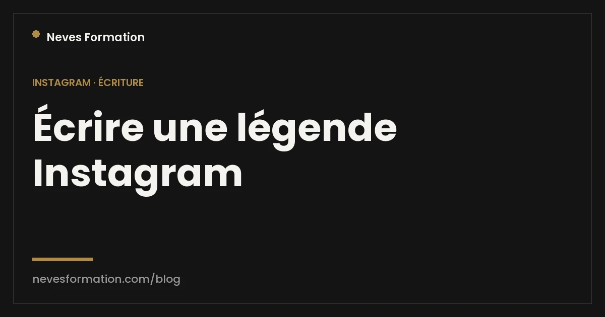 Écrire une légende Instagram