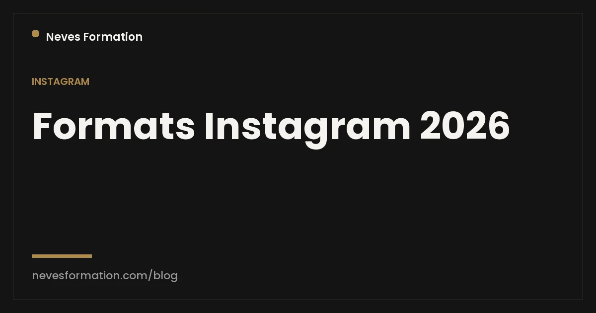 Formats Instagram 2026