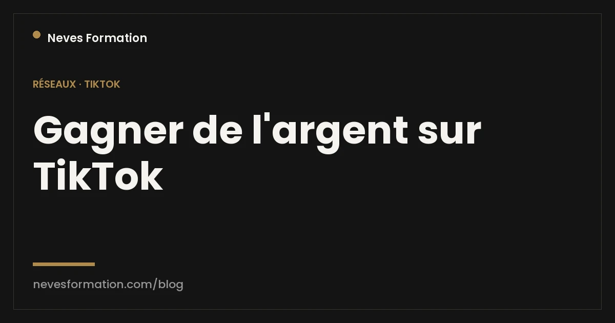 Gagner de l'argent sur TikTok