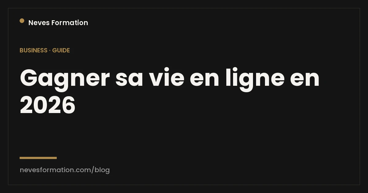 Gagner sa vie en ligne