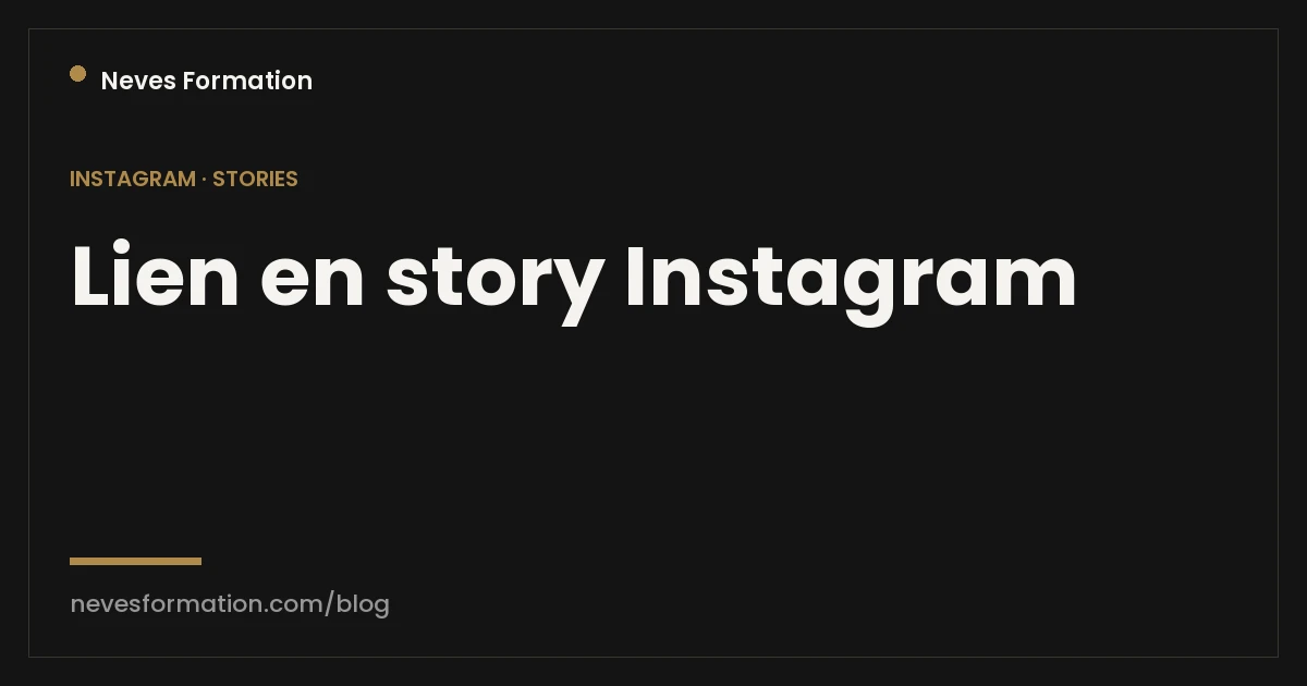 Lien dans une story