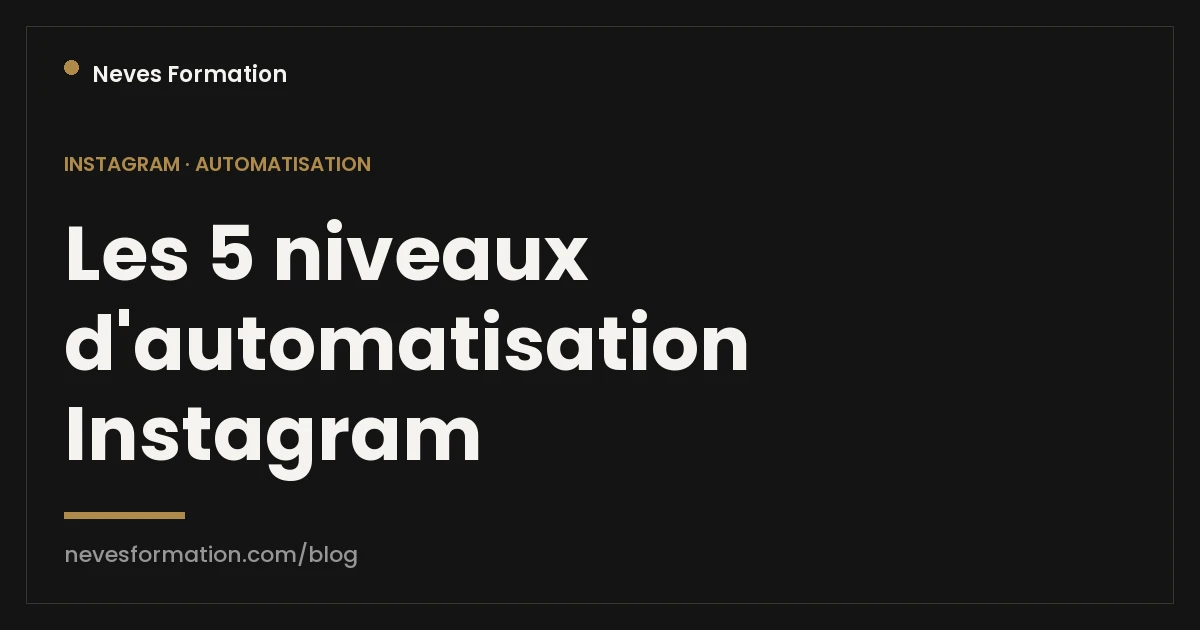 Les 5 niveaux d'automatisation Instagram