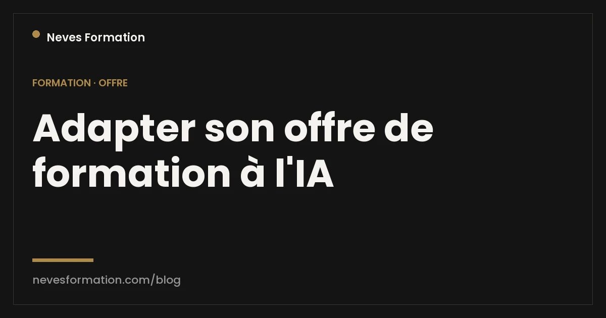 Adapter son offre de formation au marché