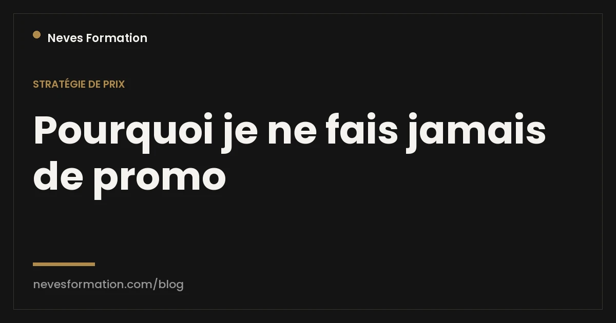 Valeur perçue et tarifs