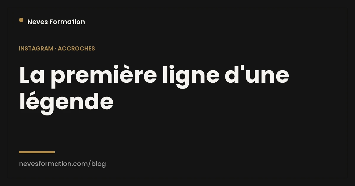 Première ligne d'une légende