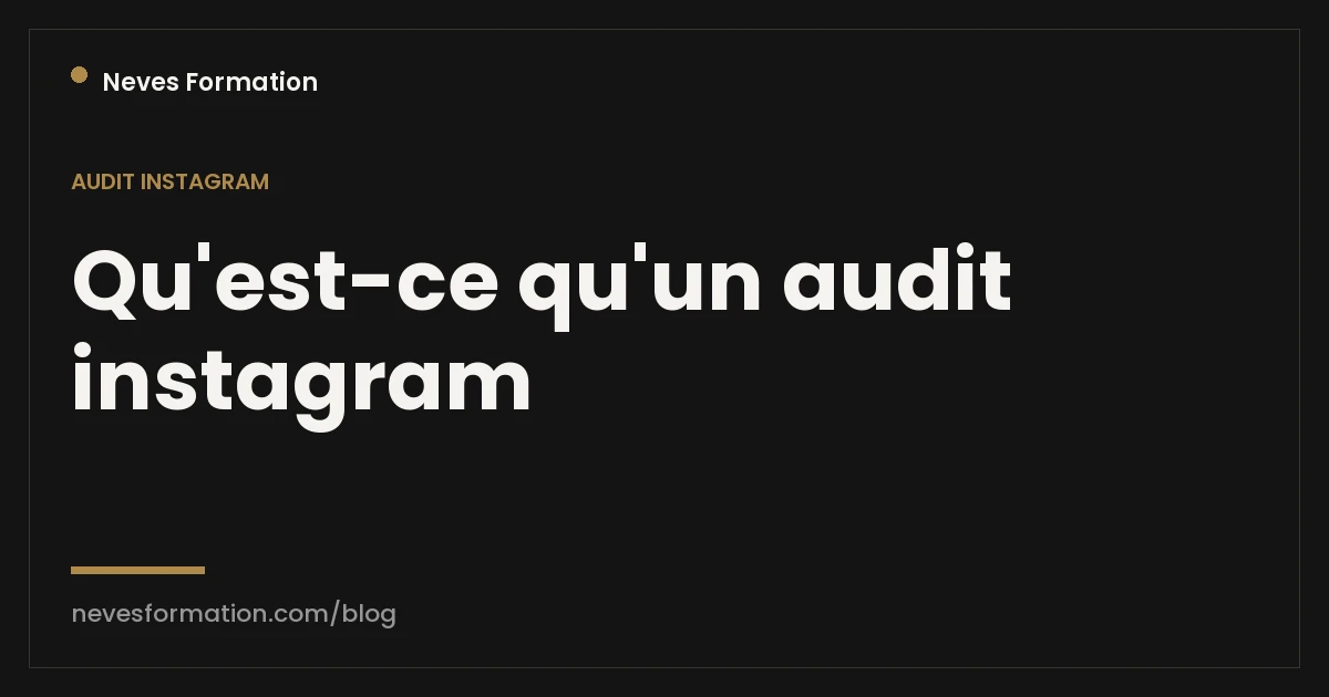 Qu'est-ce qu'un audit Instagram, exactement