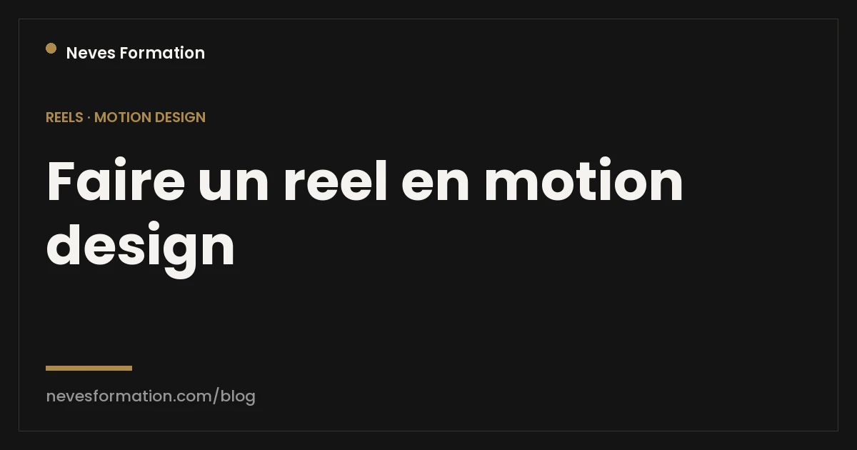 Reel en motion design