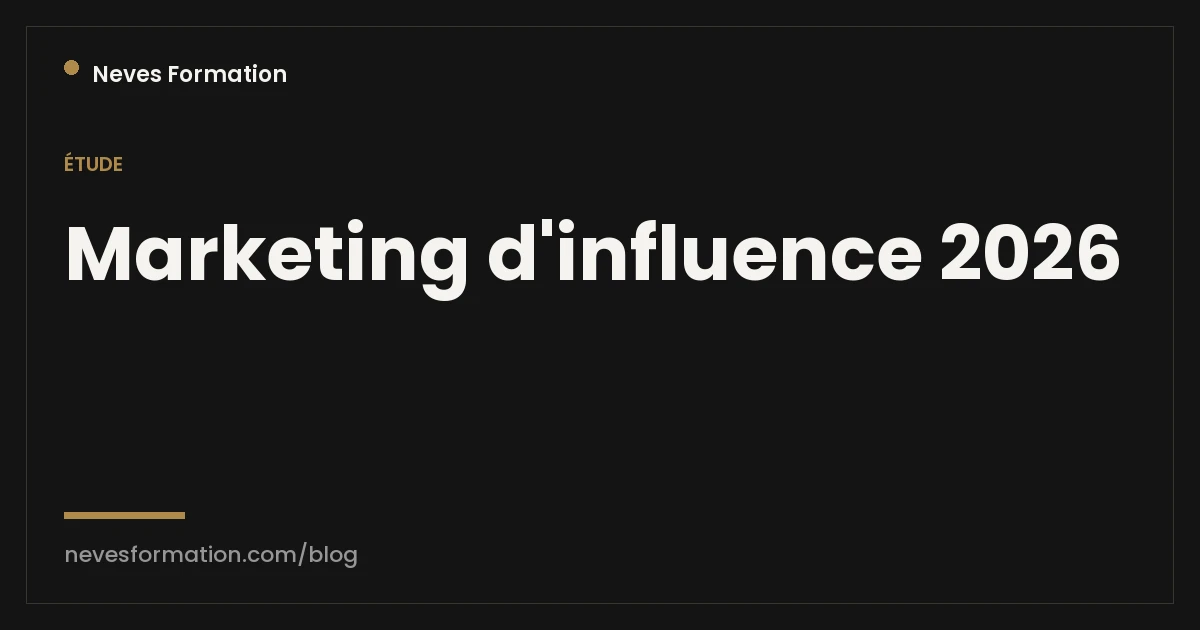 Statistiques marketing d'influence 2026